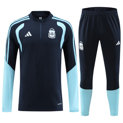 Argentina Zipper Sweatshirt Soccer Kit (Top + Pants) Navy 2026