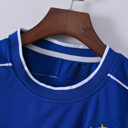 PSG 2001/02 Home Retro Football Shirt - close up details of Navy Nike retro kit