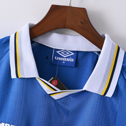 PSG 2001/02 Home Retro Football Shirt - close up details of Navy Nike retro kit