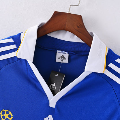 PSG 2001/02 Home Retro Football Shirt - close up details of Navy Nike retro kit