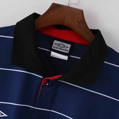 PSG 2001/02 Home Retro Football Shirt - close up details of Navy Nike retro kit
