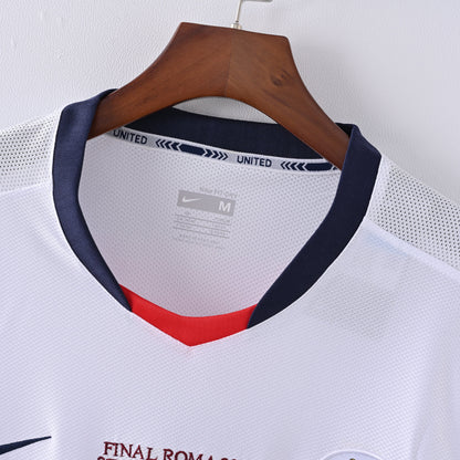 PSG 2001/02 Home Retro Football Shirt - close up details of Navy Nike retro kit