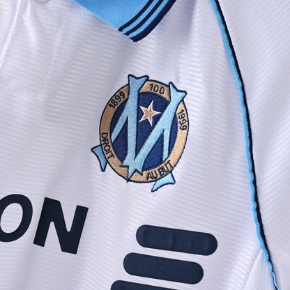 PSG 2001/02 Home Retro Football Shirt - close up details of Navy Nike retro kit