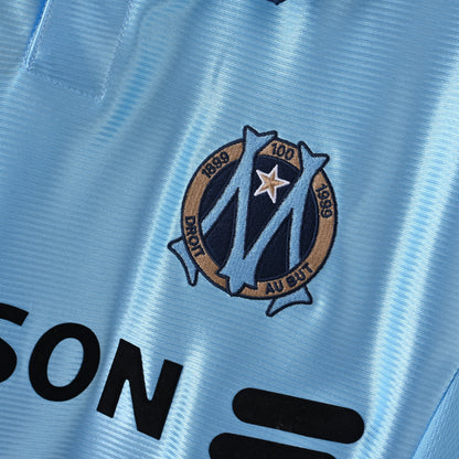 PSG 2001/02 Home Retro Football Shirt - close up details of Navy Nike retro kit