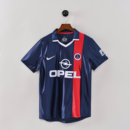 PSG 2001/02 Home Retro Football Shirt - Navy Nike classic football shirt front view